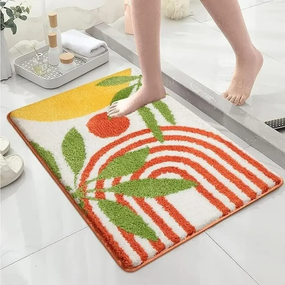 LINROMIA Bathroom Rug, Non-Slip, Washable, 50 x 80 cm, Bath Rug, Absorbent Bath